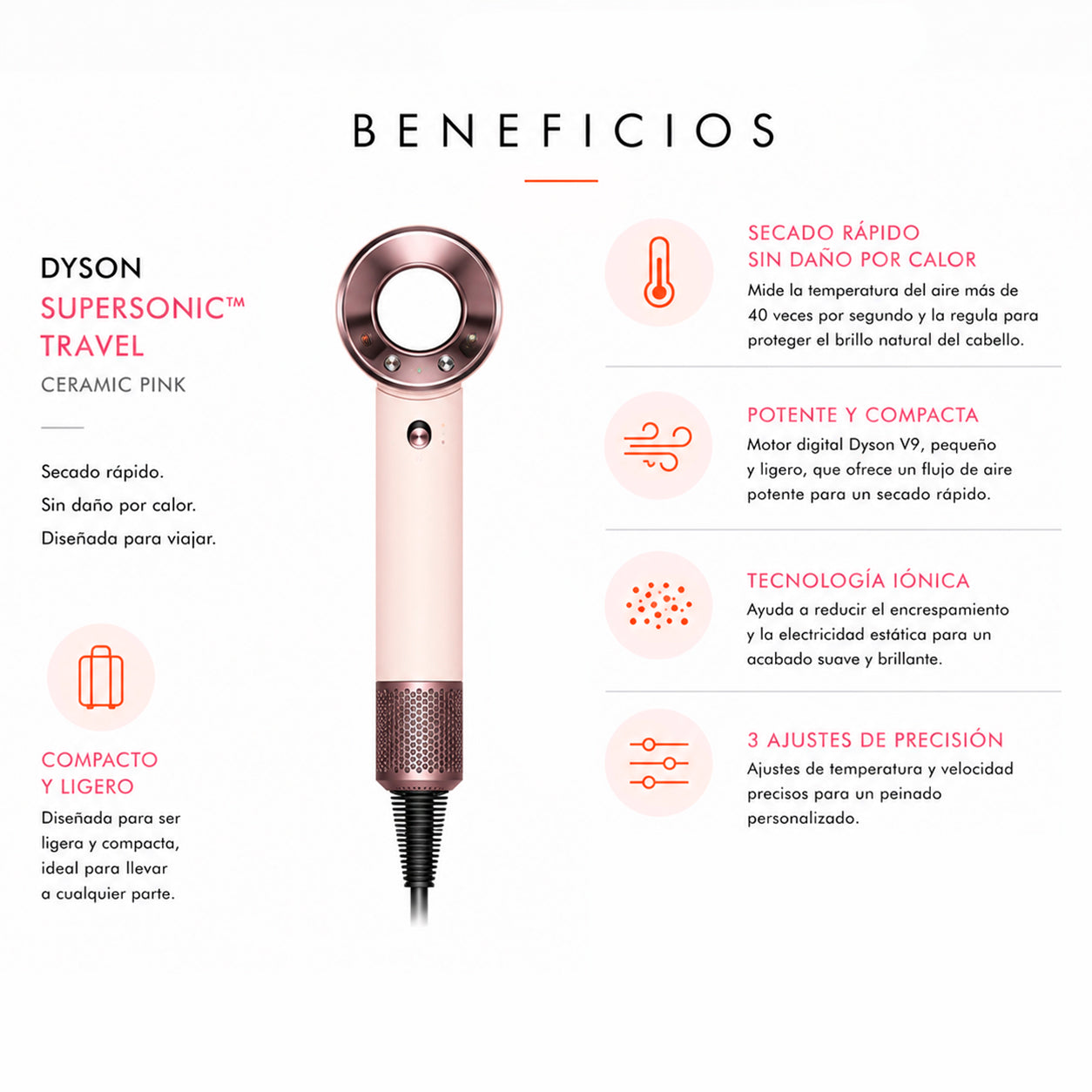 Secador de pelo Dyson Supersonic Travel 110-220 volteos